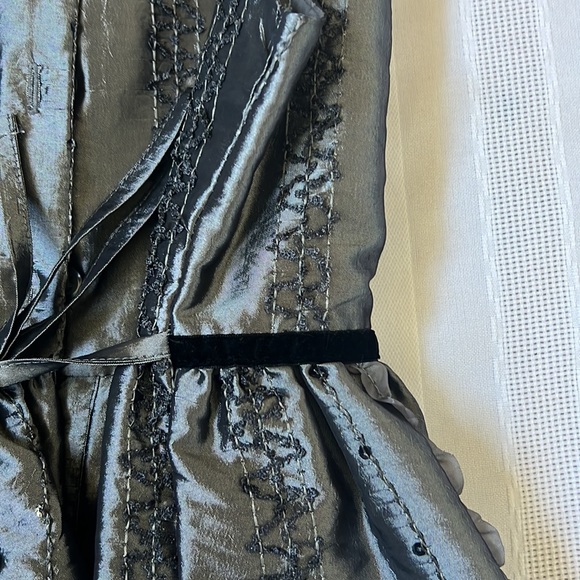 Cherokee | Size 12 Charcoal Gray and Silver Sequined Dress - Picture 8 of 16